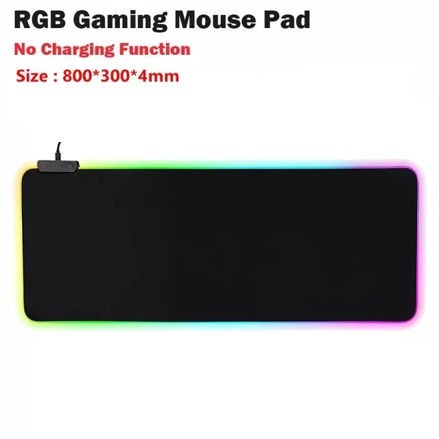 Luxuglow RGB Wireless Charging Mouse Pad – 15W, 800×300mm, 14 Lighting Modes