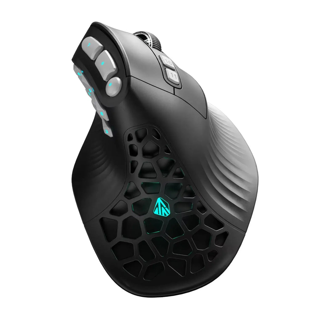 SOLAKAKA E9 Pro MMO Vertical Gaming Mouse – PAW3395, 15 Buttons, 36000 DPI, Tri-Mode