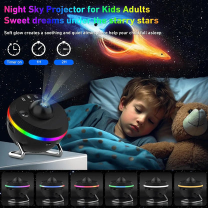 Galaxy Projector 13-in-1 HD Planetarium – Shooting Stars, Timer, 360°, 230 sq ft