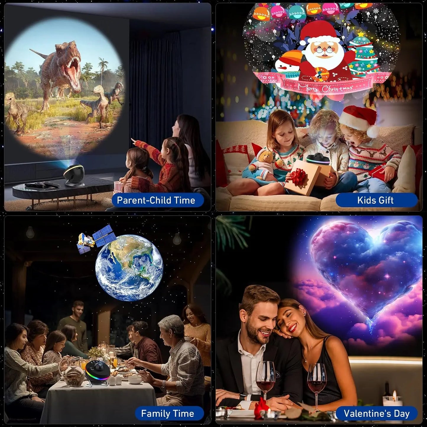 Galaxy Projector 13-in-1 HD Planetarium – Shooting Stars, Timer, 360°, 230 sq ft