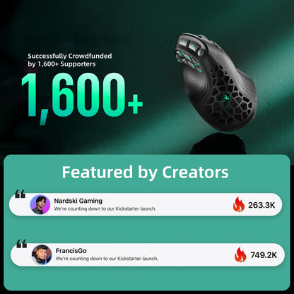 SOLAKAKA E9 Pro MMO Vertical Gaming Mouse – PAW3395, 15 Buttons, 36000 DPI, Tri-Mode