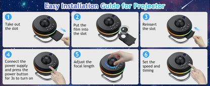 Galaxy Projector 13-in-1 HD Planetarium – Shooting Stars, Timer, 360°, 230 sq ft