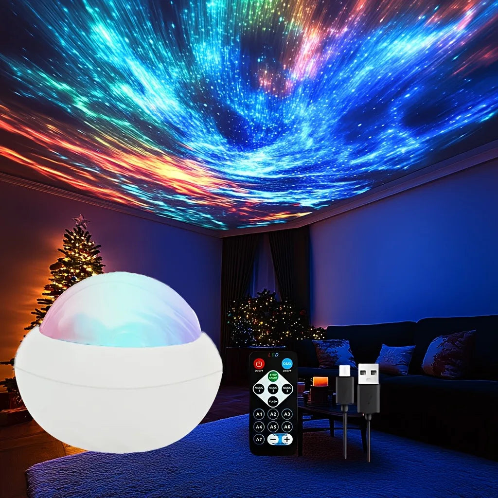 YETHKE Star Projector Night Light – USB, RGB Water Ripple, Remote Control, Home Decor Main image