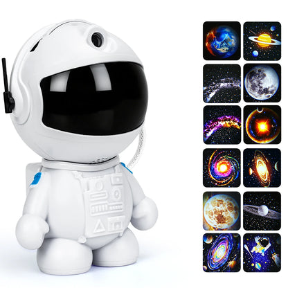 DBF Astronaut Galaxy Projector – 12 Films, 360° Rotation, 3 Brightness, USB