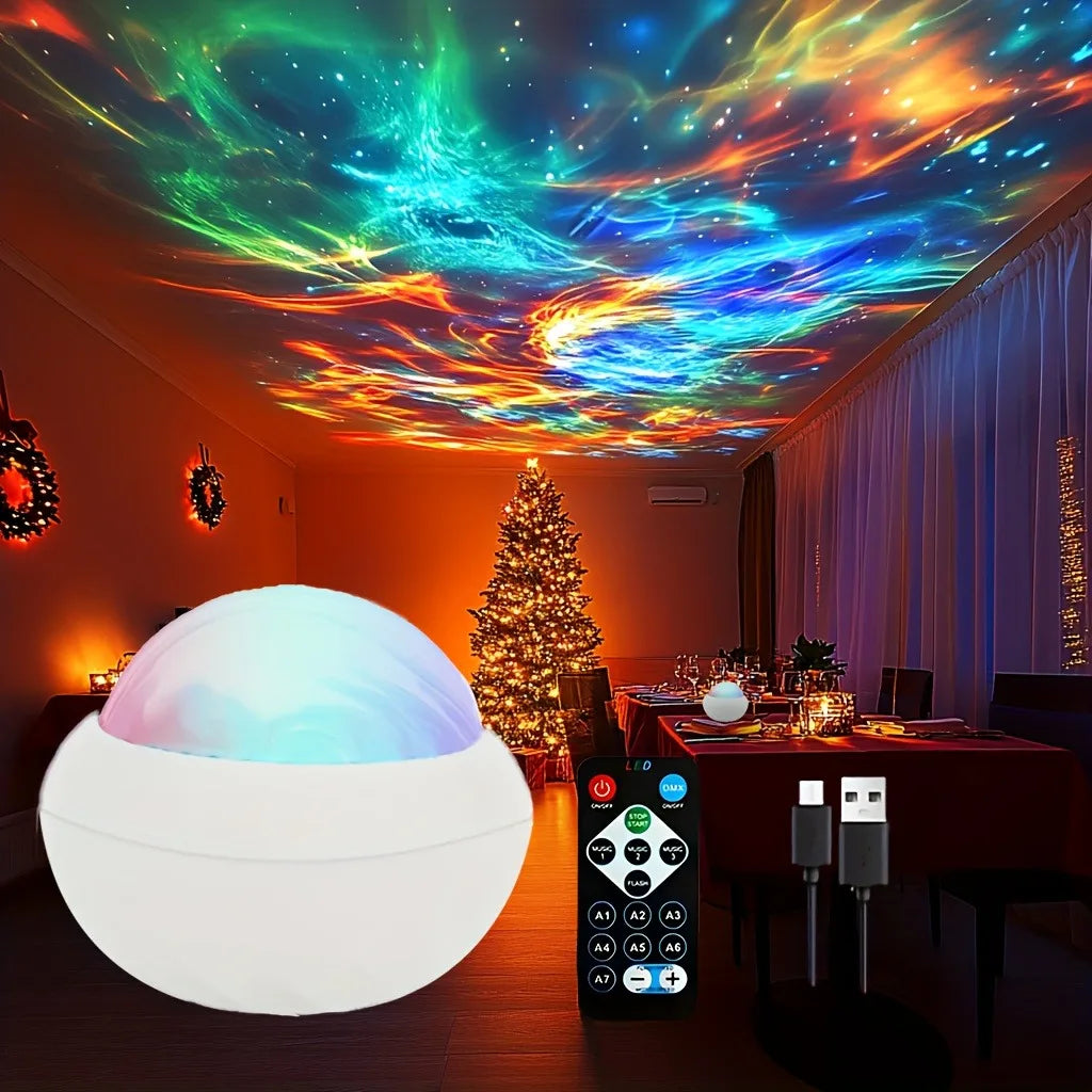 YETHKE Star Projector Night Light – USB, RGB Water Ripple, Remote Control, Home Decor Secondary image