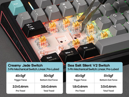 EPOMAKER TH80 V2 Mechanical Keyboard – 75%, Tri-Mode, 8000mAh, Gasket Mount, RGB