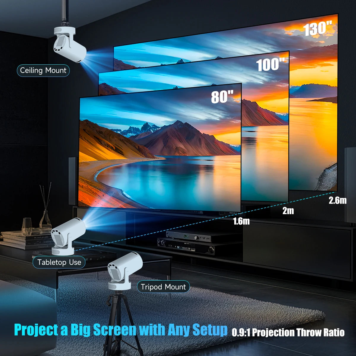 Magcubic HY300 Pro+ Mini Projector – 290 ANSI, Android 14, WiFi 6, 8K, BT 5.4