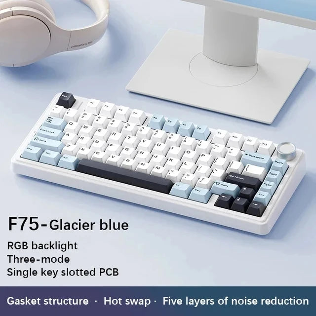 AULA F75 Mechanical Gaming Keyboard – 75%, Triple Mode, RGB, Hot-Swap, Gasket Mount