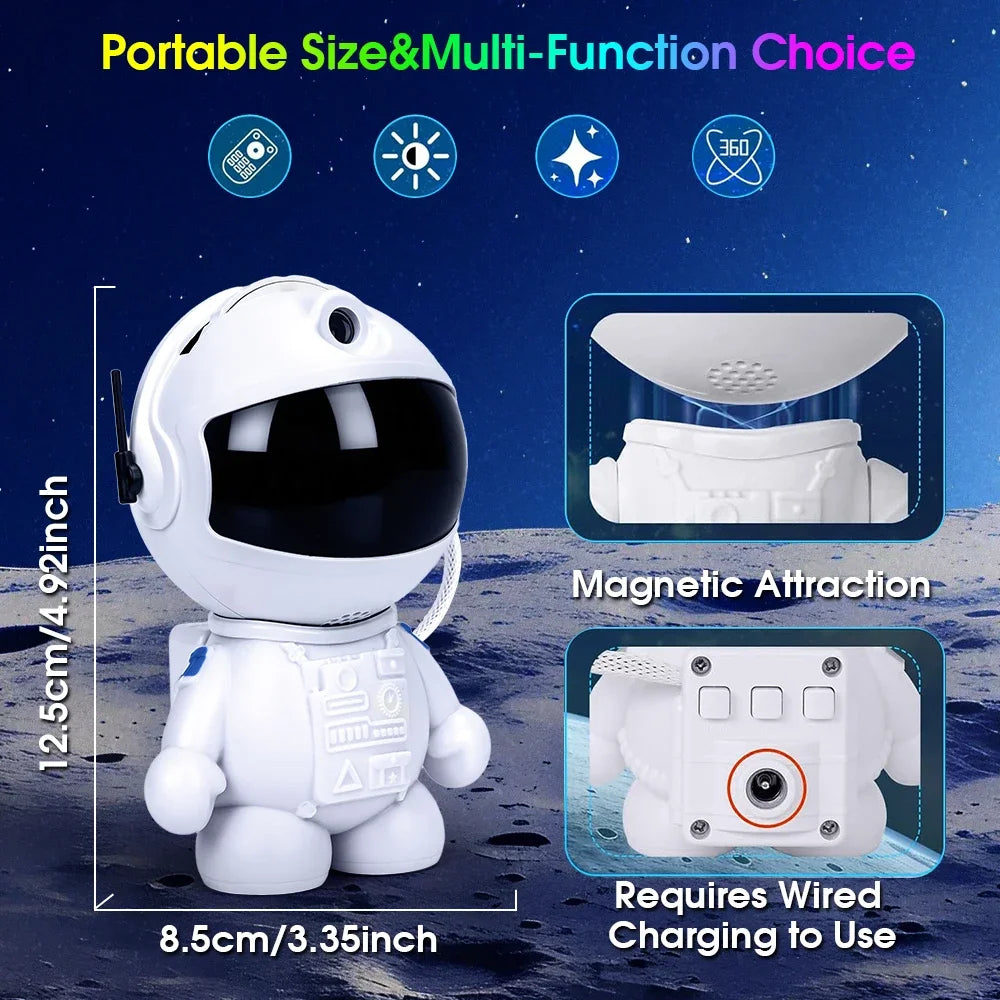 DBF Astronaut Galaxy Projector – 12 Films, 360° Rotation, 3 Brightness, USB Secondary image
