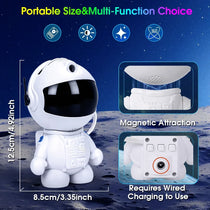 DBF Astronaut Galaxy Projector – 12 Films, 360° Rotation, 3 Brightness, USB