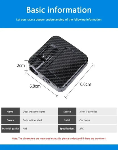 Wireless HD Laser Car Door Projector – Auto Sensor, No Wiring, Battery Powered, 2/4pcs