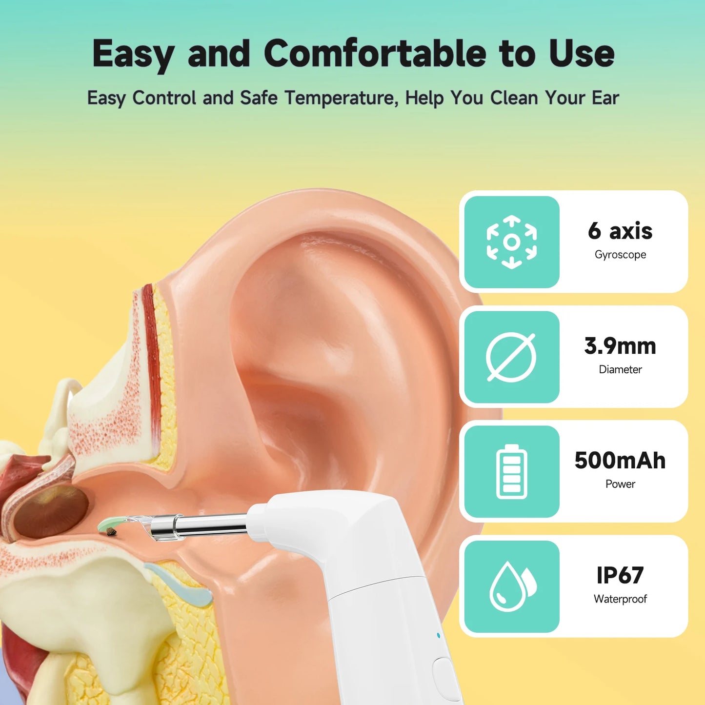 Digital Otoscope with 3.9mm Lens & HD Camera – Ear Wax Removal Tool for Kids & Adults