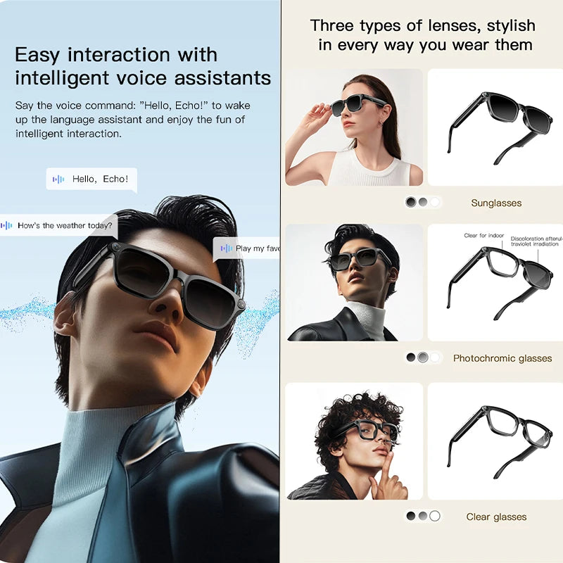 AI Smart Glasses M08 – HD Camera, Translation & Voice Assistant
