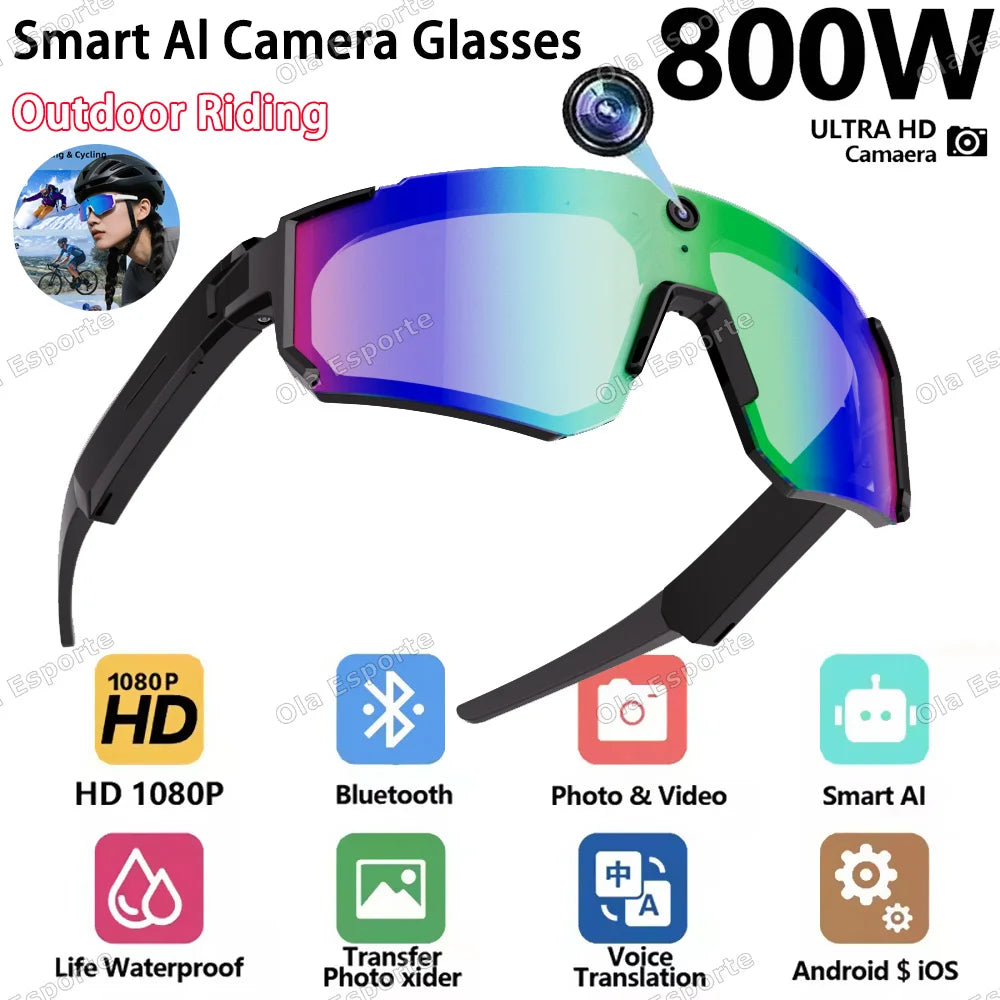 Ola Esporte AI Smart Cycling Glasses – 1080P Camera, UV400, Bluetooth 5.3 & AI Translation