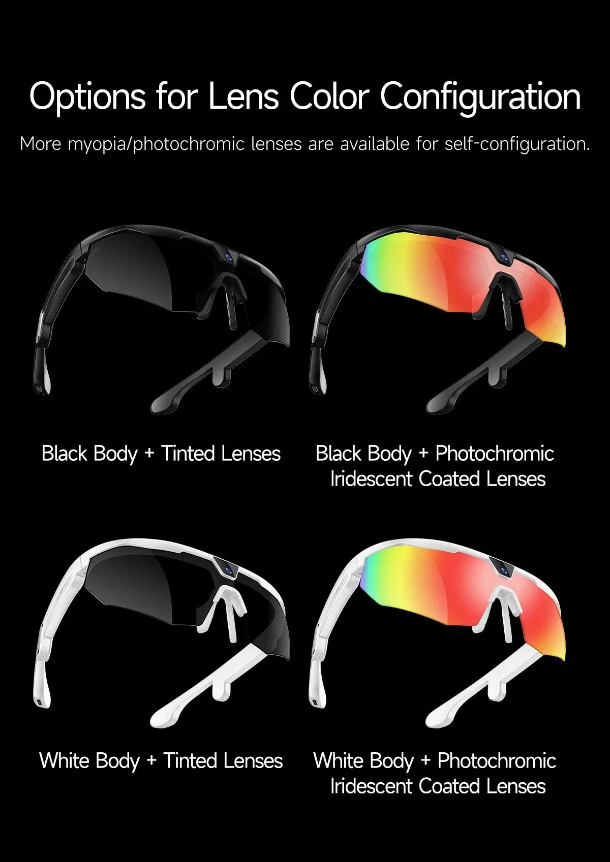 yaocx W640 AI Smart Sports Glasses – 32MP Camera, IP66, Bluetooth 5.3 & Real-Time Translation