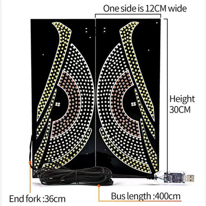 Car Dynamic Eye LED Lights – Flexible Rear Window Display, 12V, 4 Colors