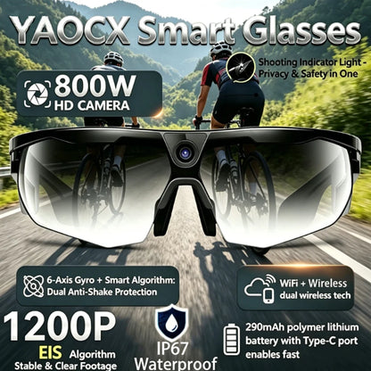 yaocx W640 AI Smart Sports Glasses – 32MP Camera, IP66, Bluetooth 5.3 & Real-Time Translation