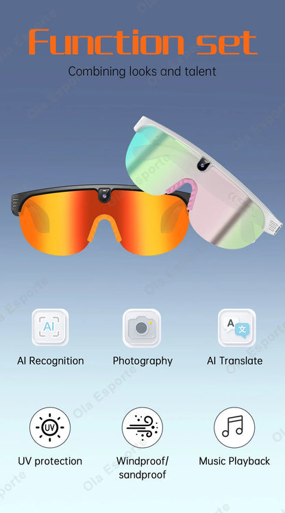 Ola Esporte AI Smart Cycling Glasses – 800MP Sony Camera, 1200P Video & Real-Time Translation