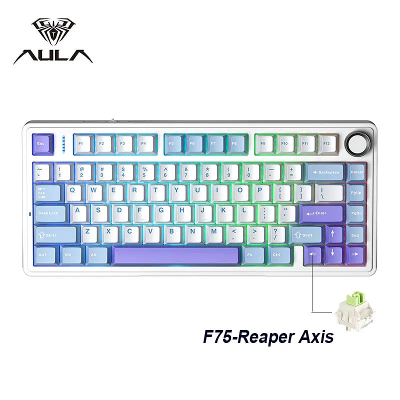 AULA F75 Mechanical Gaming Keyboard – 75%, Triple Mode, RGB, Hot-Swap, Gasket Mount