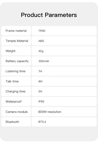 AI Smart Glasses M08 – HD Camera, Translation & Voice Assistant