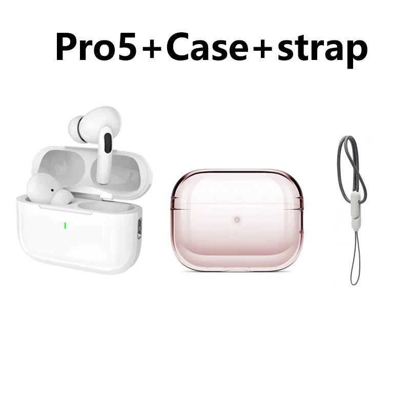 For Air pro5 Wireless Bluetooth Earphone Headset TWS Max With case Earbuds Noise Cancelling Headset For iPhone Android Headphone