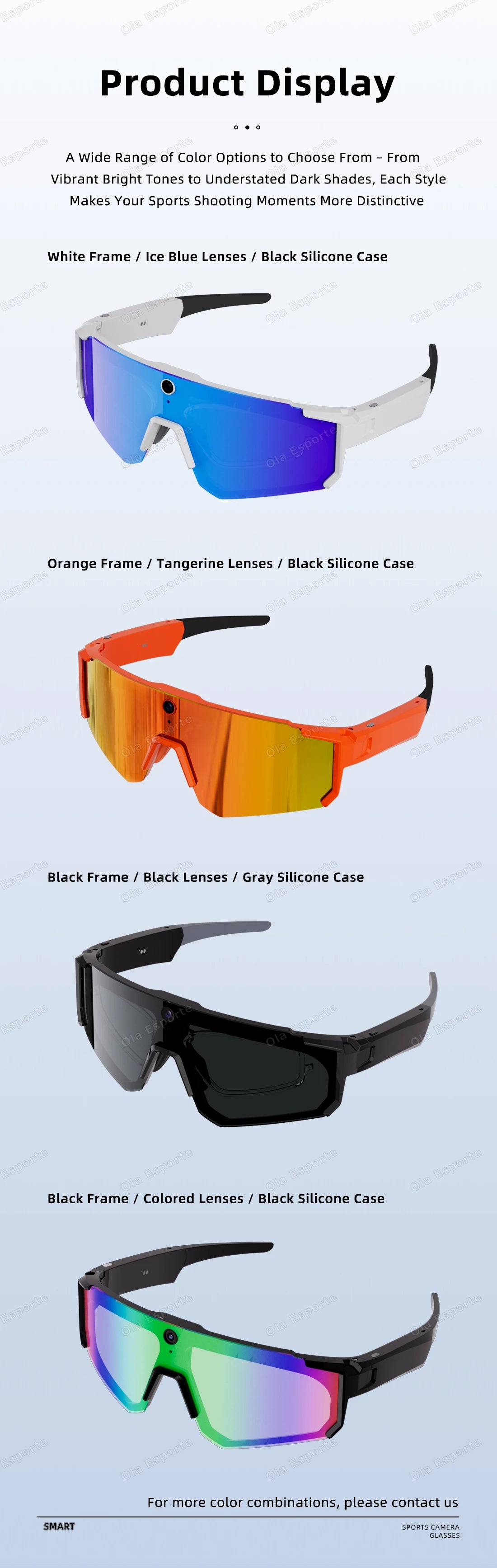 Ola Esporte AI Smart Cycling Glasses – 1080P Camera, UV400, Bluetooth 5.3 & AI Translation