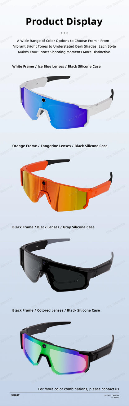 Ola Esporte AI Smart Cycling Glasses – 1080P Camera, UV400, Bluetooth 5.3 & AI Translation