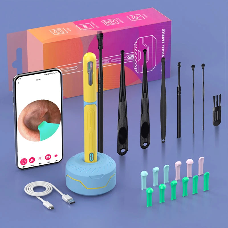 NATFIRE NK3 Pro Smart Visual Ear Cleaner – 1296P HD WiFi Otoscope Ear Wax Removal Kit