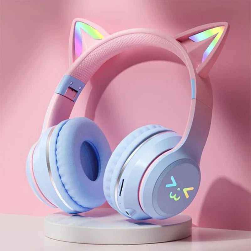 Cat Ear Bluetooth Headset – RGB Lights, Kawaii Design, Gift for Girls, 5 Colors