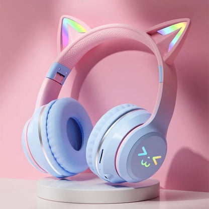 Cat Ear Bluetooth Headset – RGB Lights, Kawaii Design, Gift for Girls, 5 Colors