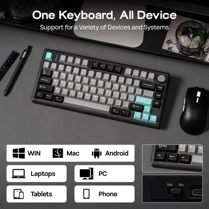 EPOMAKER TH80 V2 Mechanical Keyboard – 75%, Tri-Mode, 8000mAh, Gasket Mount, RGB
