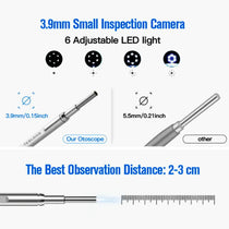 Digital Otoscope with 3.9mm Lens & HD Camera – Ear Wax Removal Tool for Kids & Adults