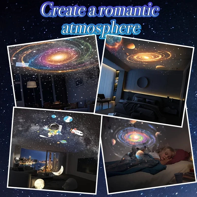 DBF Astronaut Galaxy Projector – 12 Films, 360° Rotation, 3 Brightness, USB