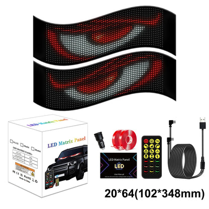 LED Devil Eye Car Display – Programmable RGB Matrix, Bluetooth App Control, IP65, 6 Sizes