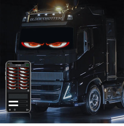 LED Devil Eye Car Display – Programmable RGB Matrix, Bluetooth App Control, IP65, 6 Sizes