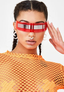 RMM Futuristic Narrow Visor Sunglasses – Mirror Lens, Unisex, 13 Color Options