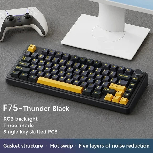 AULA F75 Mechanical Gaming Keyboard – 75%, Triple Mode, RGB, Hot-Swap, Gasket Mount