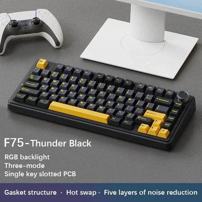 AULA F75 Mechanical Gaming Keyboard – 75%, Triple Mode, RGB, Hot-Swap, Gasket Mount
