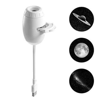 2-in-1 USB Mini Galaxy Star Projector – Night Light, Up to 24 Films, Flexible Gooseneck