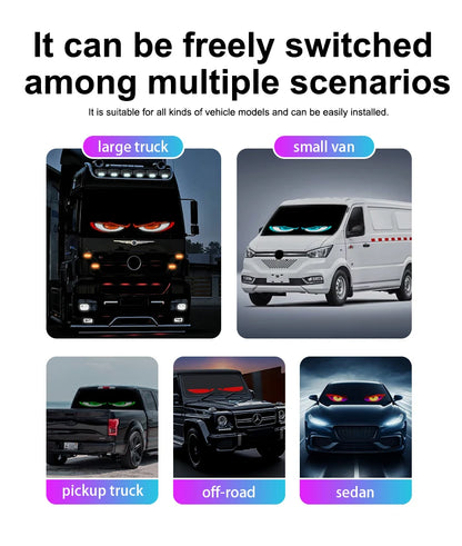 LED Devil Eye Car Display – Programmable RGB Matrix, Bluetooth App Control, IP65, 6 Sizes