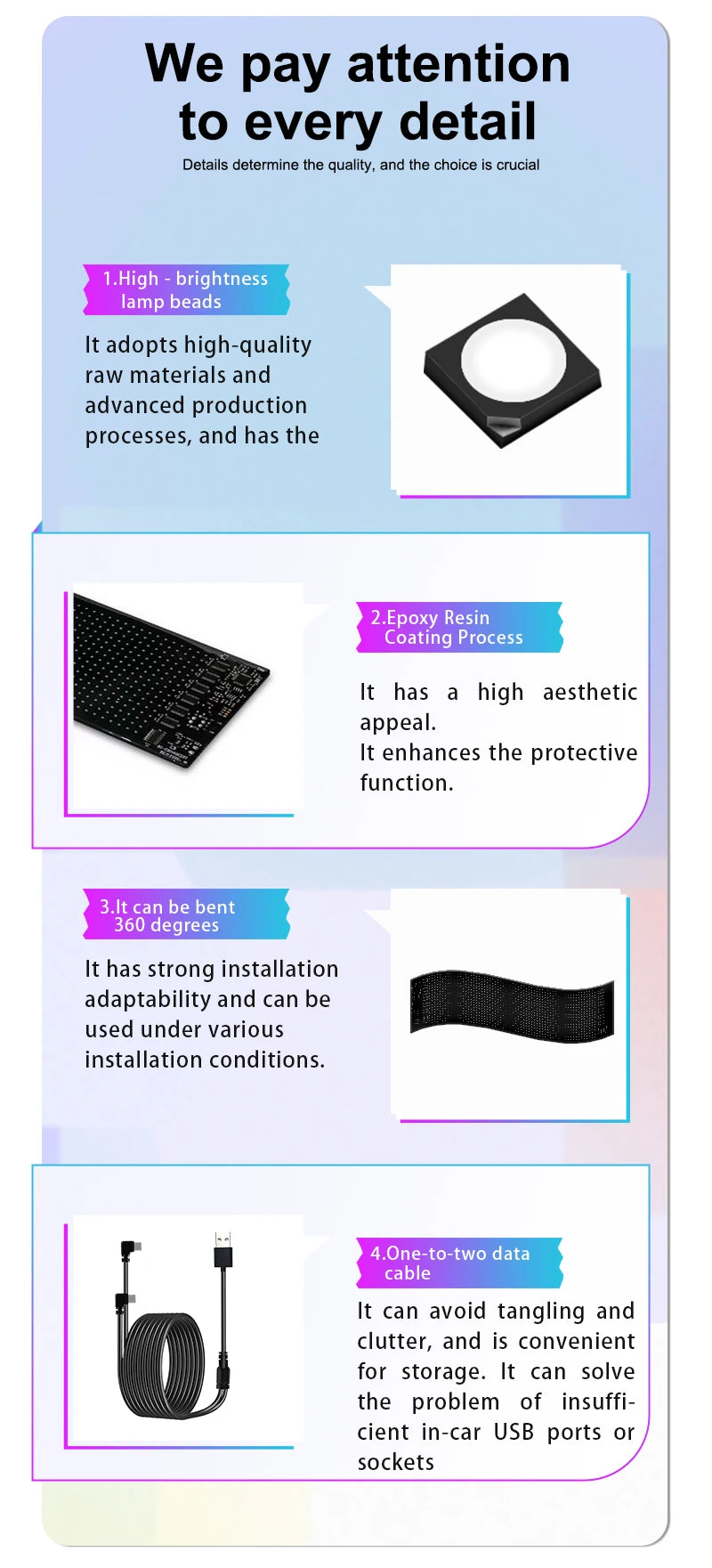 LED Devil Eye Car Display – Programmable RGB Matrix, Bluetooth App Control, IP65, 6 Sizes