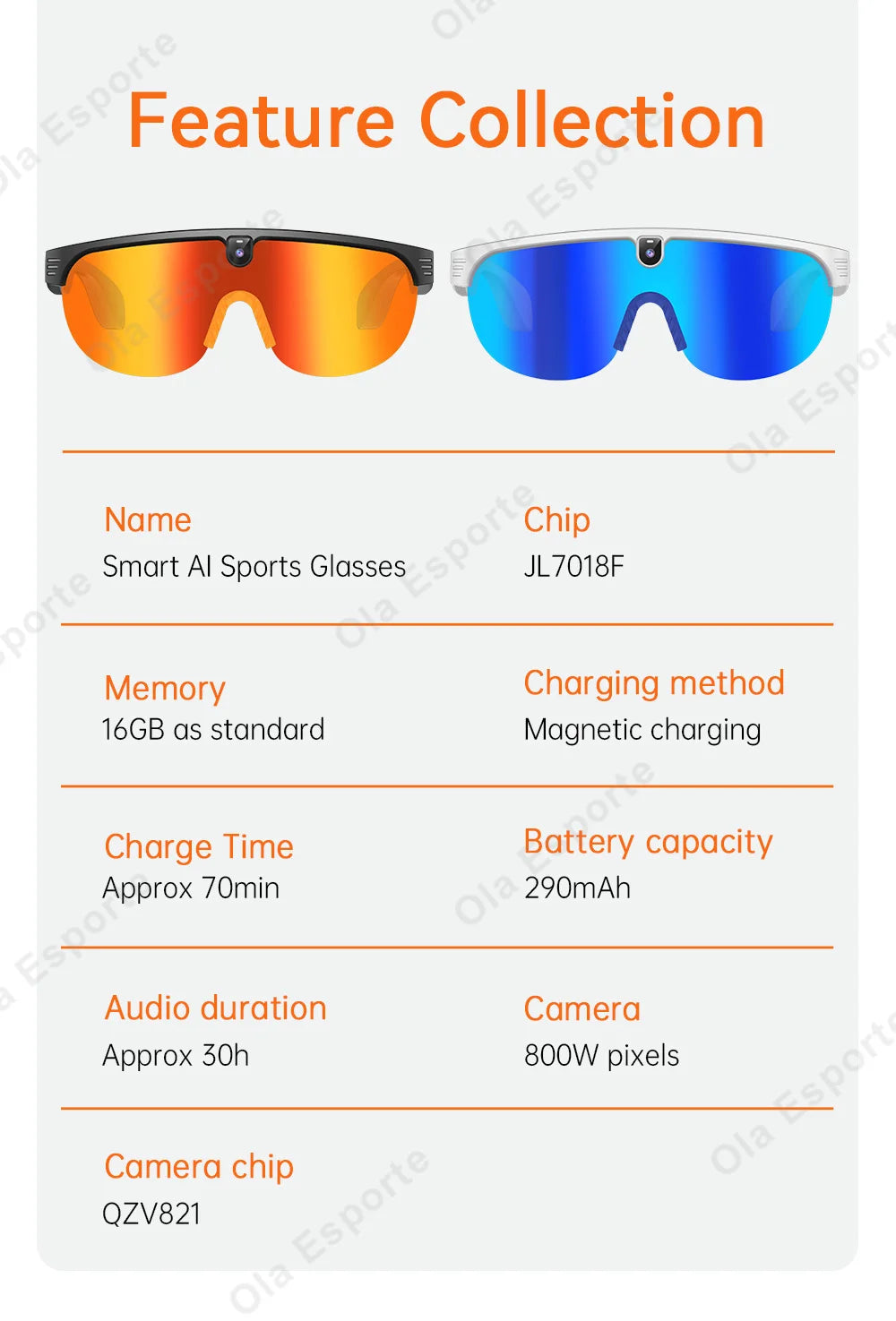 Ola Esporte AI Smart Cycling Glasses – 800MP Sony Camera, 1200P Video & Real-Time Translation