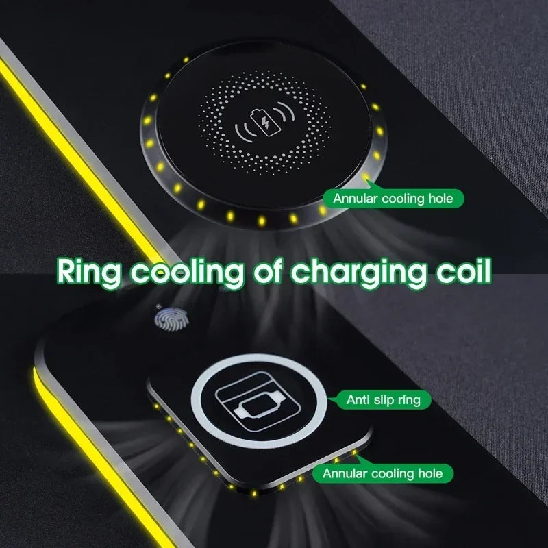 Luxuglow RGB Wireless Charging Mouse Pad – 15W, 800×300mm, 14 Lighting Modes