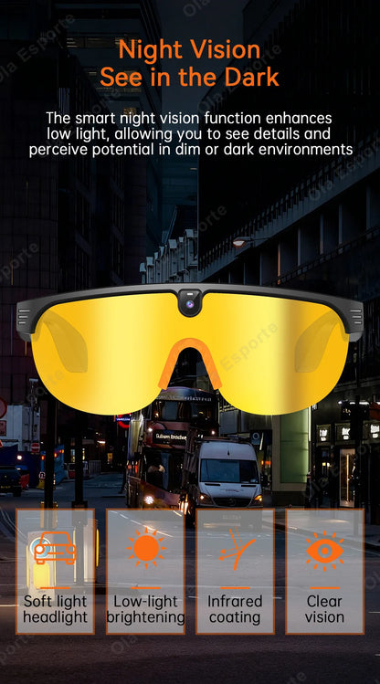 Ola Esporte AI Smart Cycling Glasses – 800MP Sony Camera, 1200P Video & Real-Time Translation