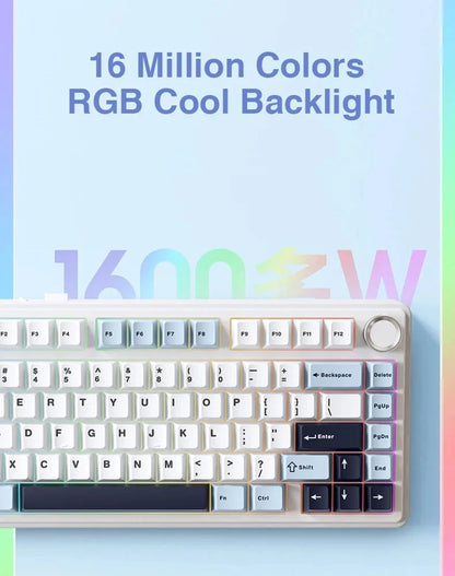 AULA F75 Mechanical Gaming Keyboard – 75%, Triple Mode, RGB, Hot-Swap, Gasket Mount