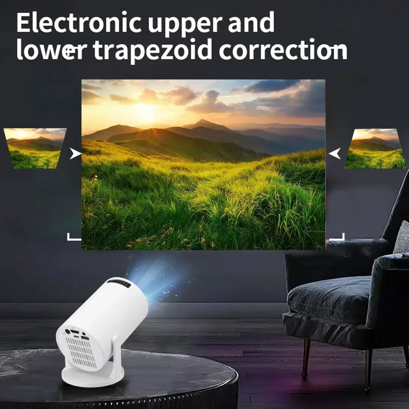 BKHK HY300 Mini Portable Projector – 1080P, 8000LM, 150”, Android, WiFi, Bluetooth