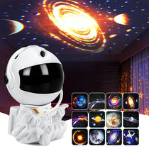 DBF Astronaut Galaxy Projector – 12 Films, 360° Rotation, 3 Brightness, USB