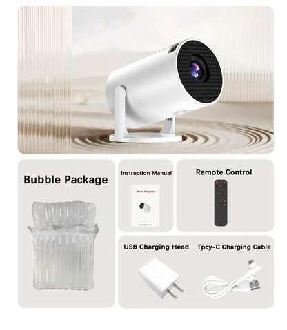 BKHK HY300 Mini Portable Projector – 1080P, 8000LM, 150”, Android, WiFi, Bluetooth