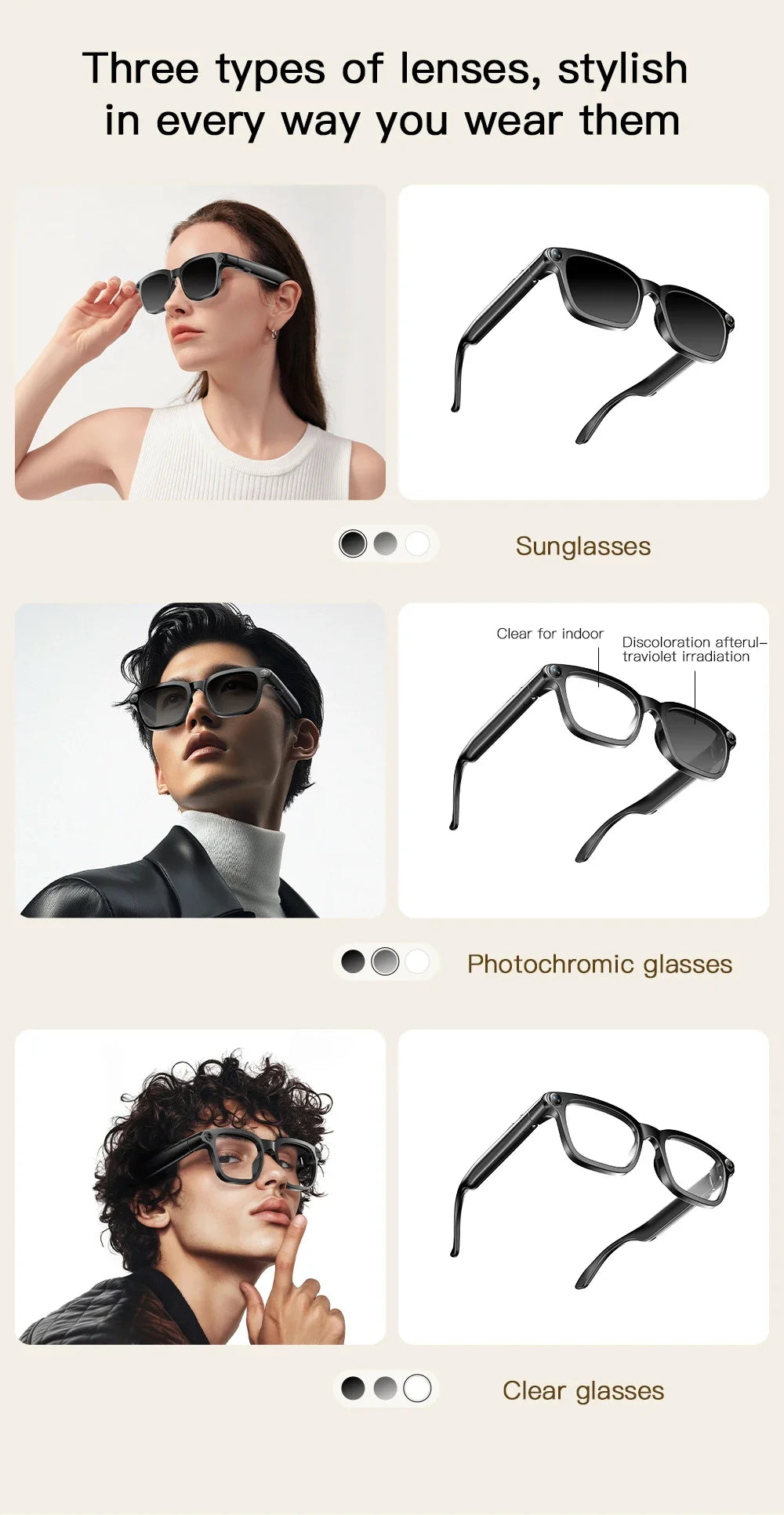 AI Smart Glasses M08 – HD Camera, Translation & Voice Assistant