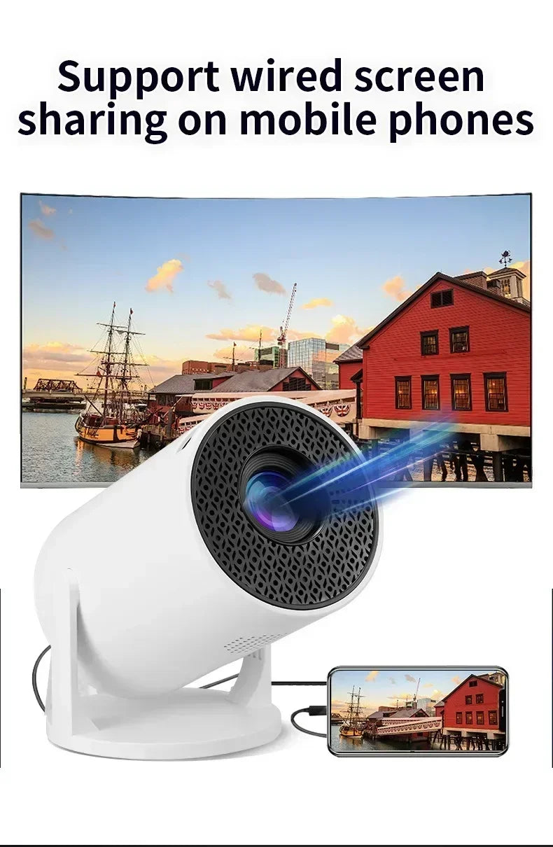 BKHK HY300 Mini Portable Projector – 1080P, 8000LM, 150”, Android, WiFi, Bluetooth